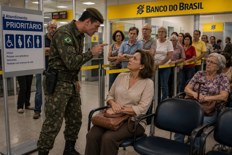 Caí do cavalo em uma agência bancária